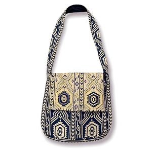 STEPHANIE NICOLE NEW YORK Tribal Print Beaded Boho Crossbody Bag